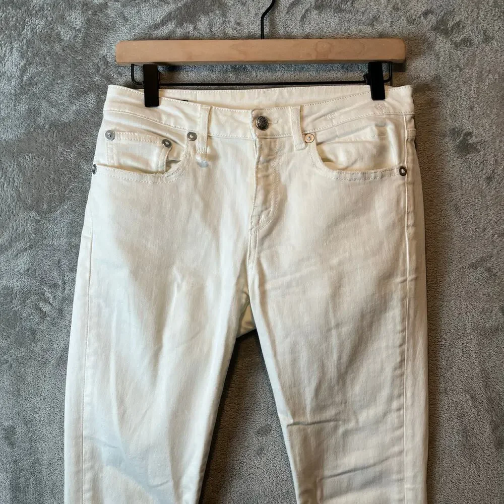 R13 Allison Skinny‎ Jeans Garret White Size 28 Distressed